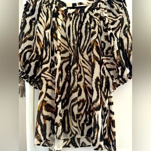 Zebra brown/white Calvin Klein blouse